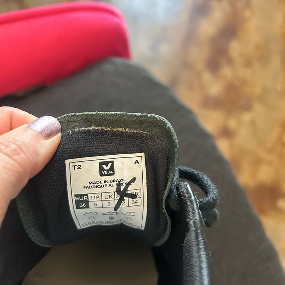 Veja Black and White Sneakers size listed is Euro 36. Women’s 5.5. I wear a 6.5 - Picture 2 of 8